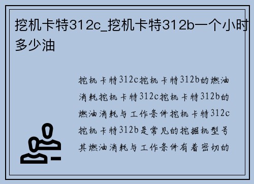 挖机卡特312c_挖机卡特312b一个小时多少油